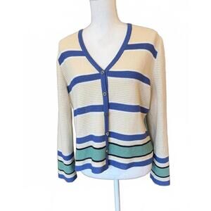 St. John Sport Textured Knit Cardigan, Size M